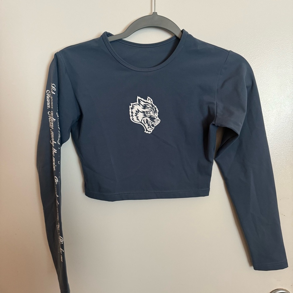 Darc Sport Blue Long Sleeve Tee with Wolf Graphic